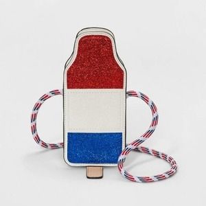 Mossimo Popsicle Crossbody Purse Bag Red White Blue America Glitter Bomb Pop